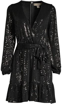 Shop MICHAEL Michael Kors Mirror Dot Sequin Wrap Dress